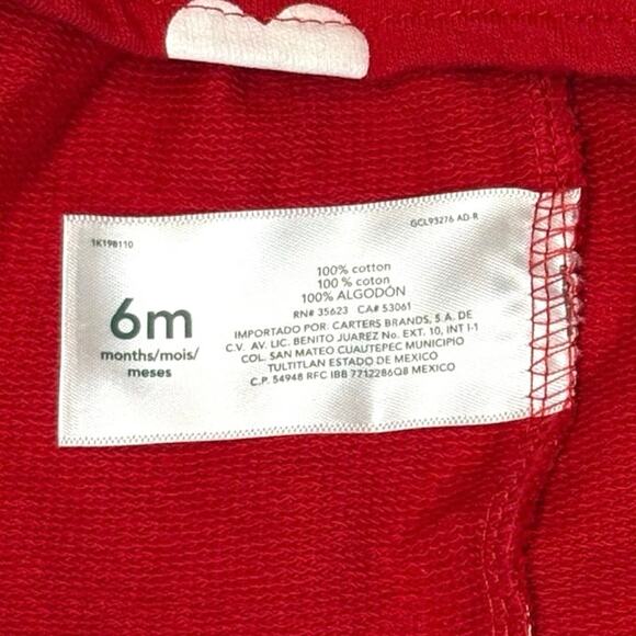 Carter's Jersey Knit Double Breasted Peplum Jacket Baby Girl 6M Red White Hearts - Picture 7 of 8